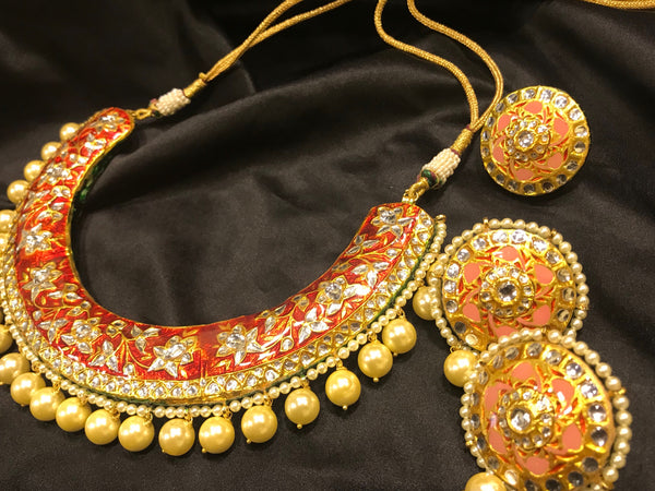 MEENAKARI Red & DARK PINK Reversible HASLI