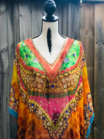 RAVISHING MULTI, Long Kaftan ✈️ FREE shipping in Australia!