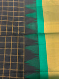 Black & Green TEMPLE weave silk saree