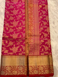 Magenta & gold Banarasi wedding  Saree