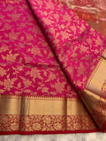 Magenta & gold Banarasi wedding  Saree