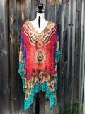 ORNATE PAISLEY, Short Kaftan, Free shipping in Australia)