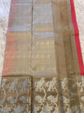 Bird motifs watermelon colour Saree