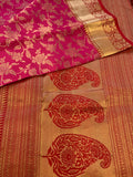 Magenta & gold Banarasi wedding  Saree