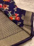 Chiniya silk Saree in bright floral woven pattern
