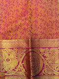 Gold and magenta dual tone silk Saree